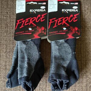 THORLOS FIERCE LOT OF 2 MICRO MINI ATHLETIC SOCKS UNISEX SMALL Black Grey Sporty